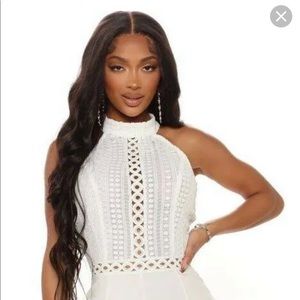 FASHION NOVA! All WHITE Jumpsuit NWT Size M!